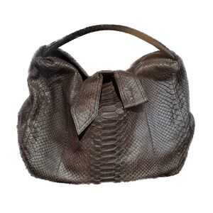 BYRON New York Genuine Python Large Hobo Bag